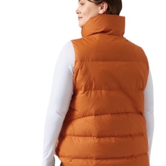 Athleta Puffy Down Vest – Rust Orange – Women’s Large – NWT - Picture 3 of 7